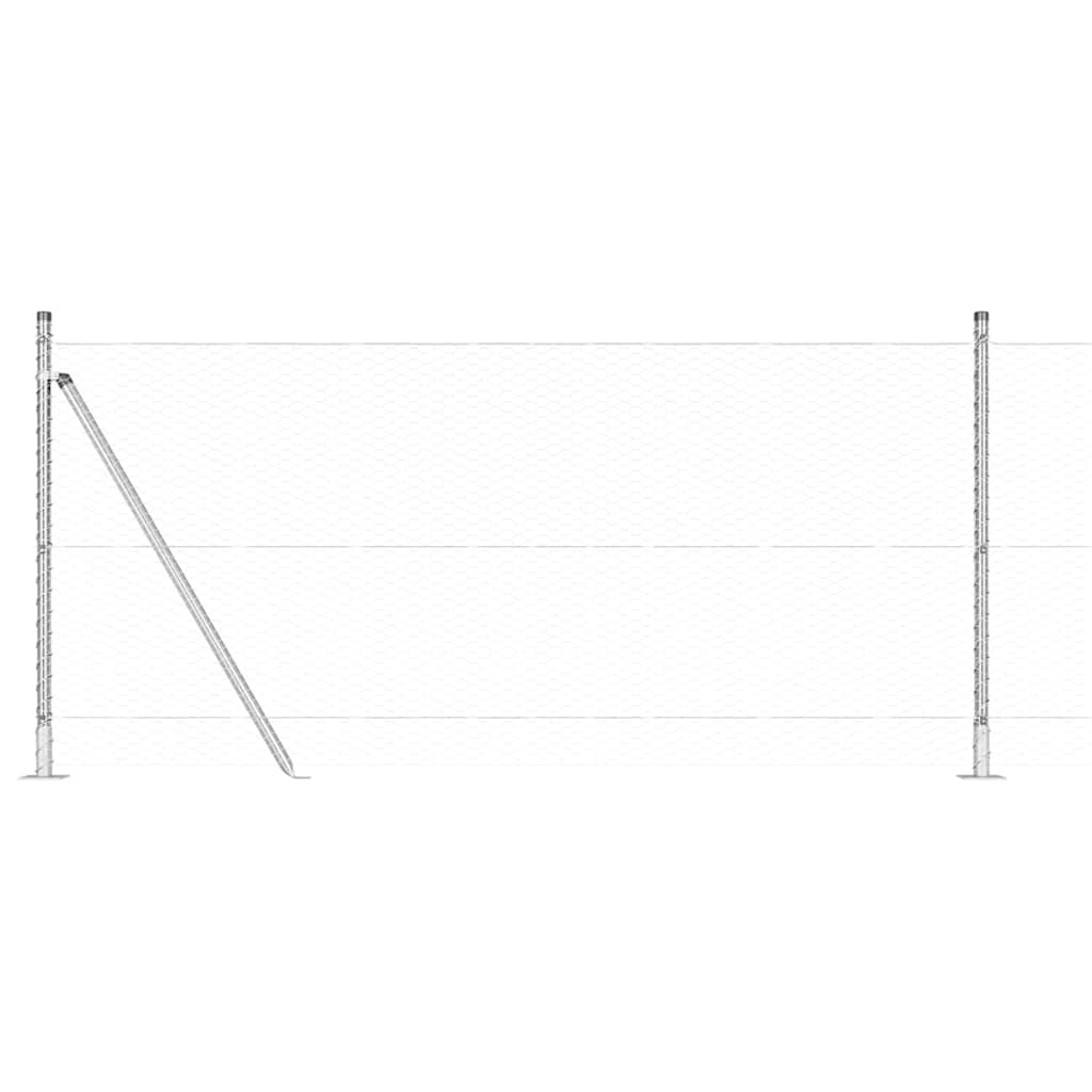 Stängselstolpe Silver 25 x 1 m (25 mm nät) Stål