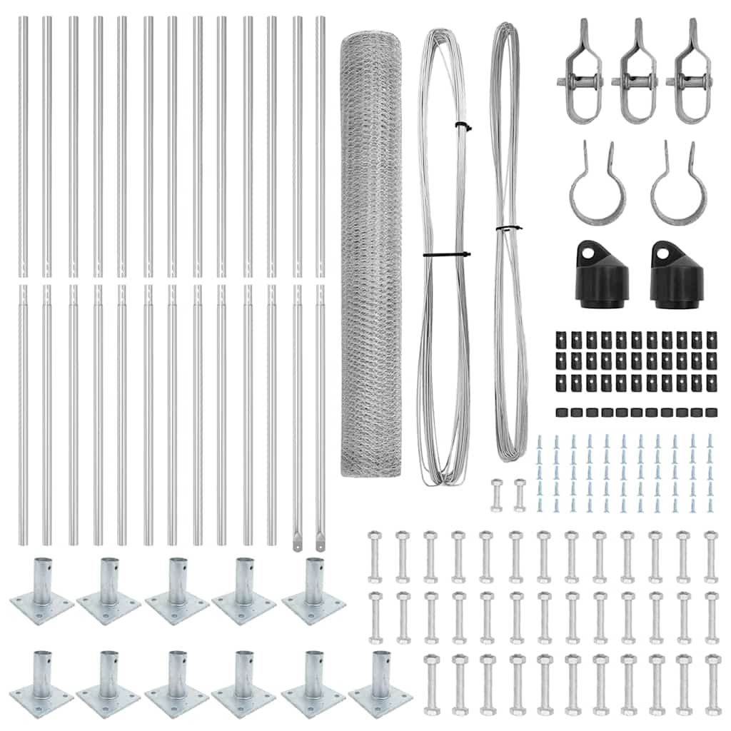 Stängselstolpe Silver 25 x 1 m (25 mm nät) Stål