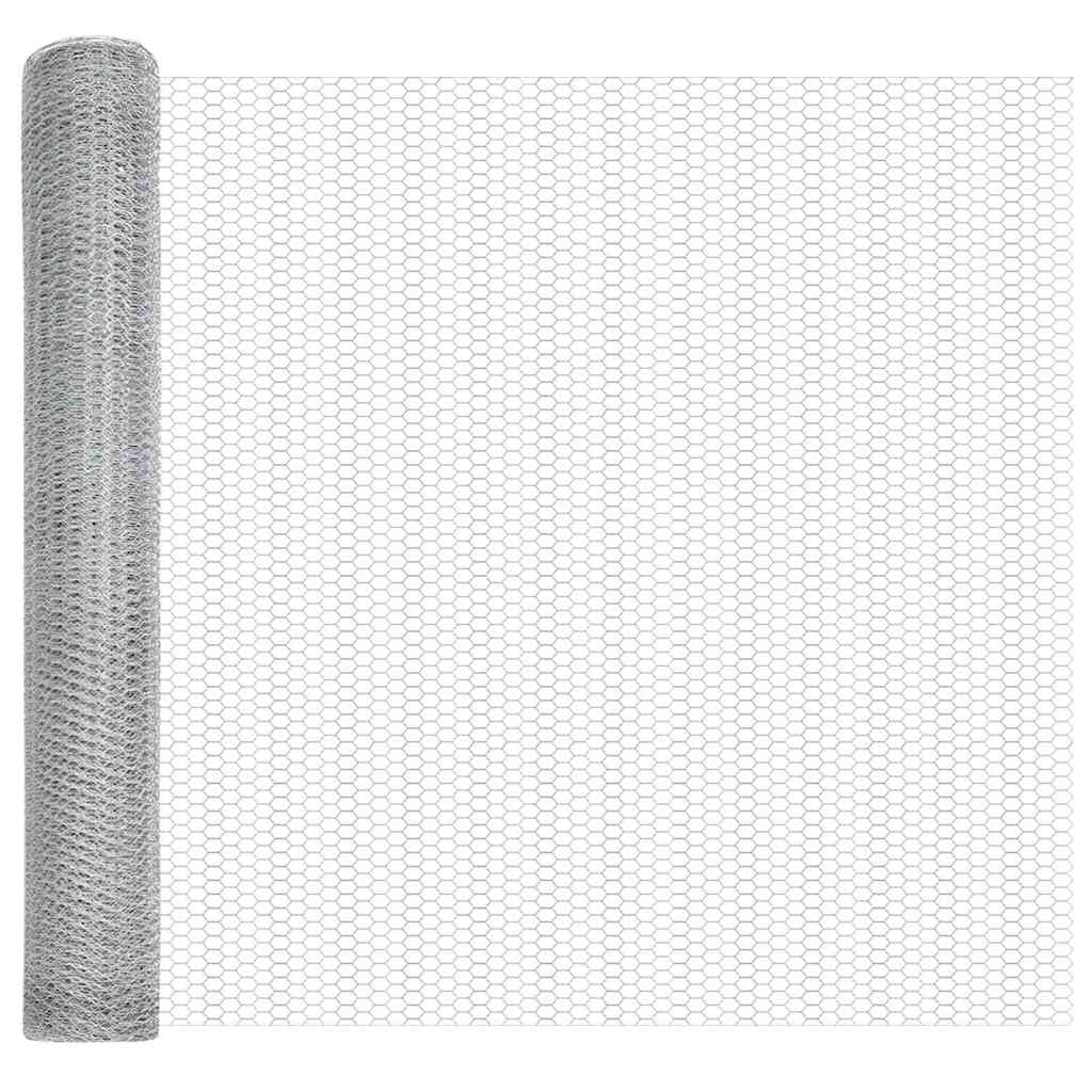 Stängselstolpe Silver 25 x 1 m (25 mm nät) Stål