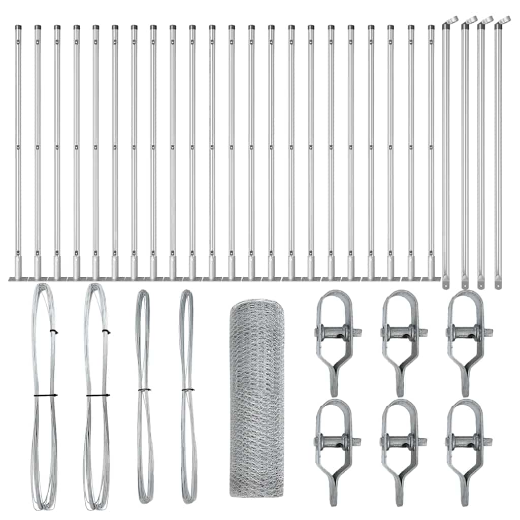 Stängselstolpe Silver 50 x 1 m (13 mm nät) Stål