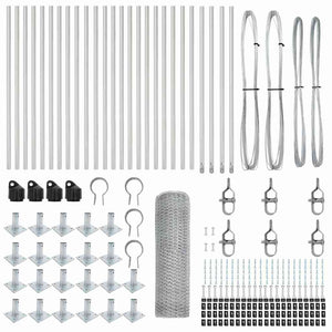 Stängselstolpe Silver 50 x 1 m (13 mm nät) Stål