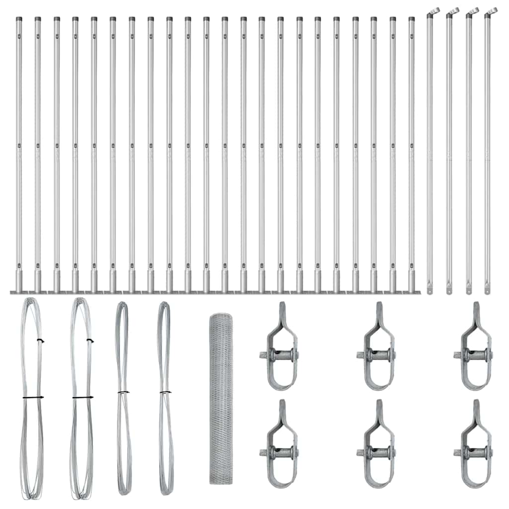 Stängselstolpe Silver 50 x 1,2 m (13 mm nät) Stål