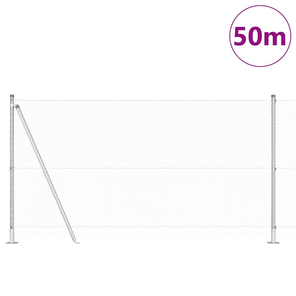 Stängselstolpe Silver 50 x 1,2 m (13 mm nät) Stål