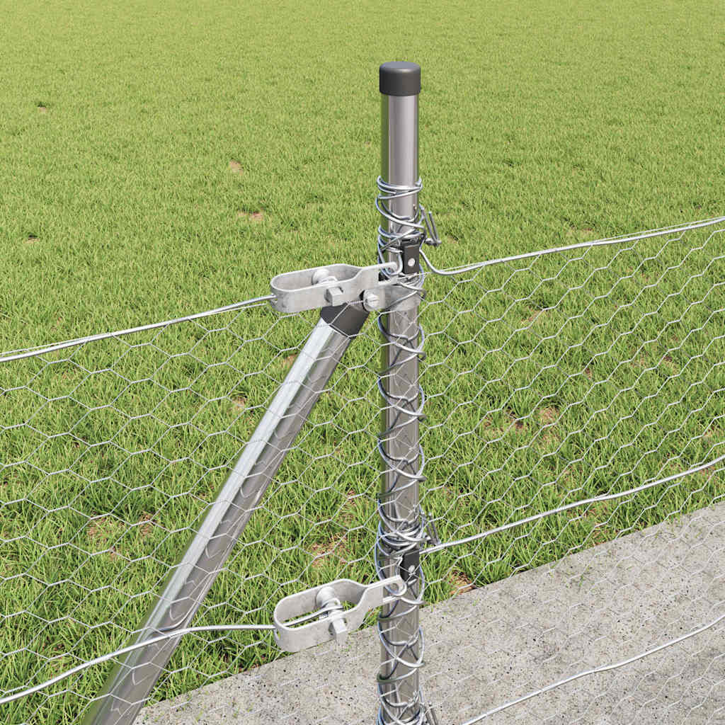 Stängselstolpe Silver 100 x 0,4 m (25 mm nät) Stål