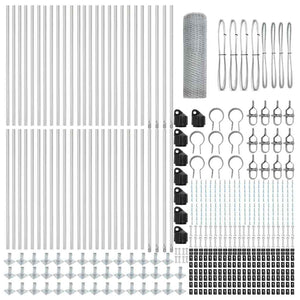 Stängselstolpe Silver 100 x 0,4 m (25 mm nät) Stål