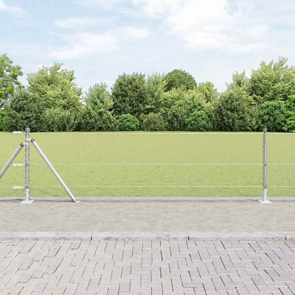 Hexagonal stängsel med betongfundament 100 x 0,6 m Silver Mesh