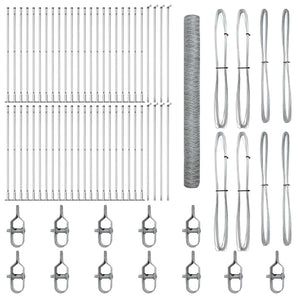 Stängselstolpe Silver 100 x 1,5 m (50 mm nät) Stål