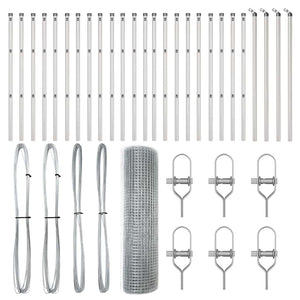 Stängselstolpe Silver 50 x 0,8 m (16 x 16 mm nät) Stål