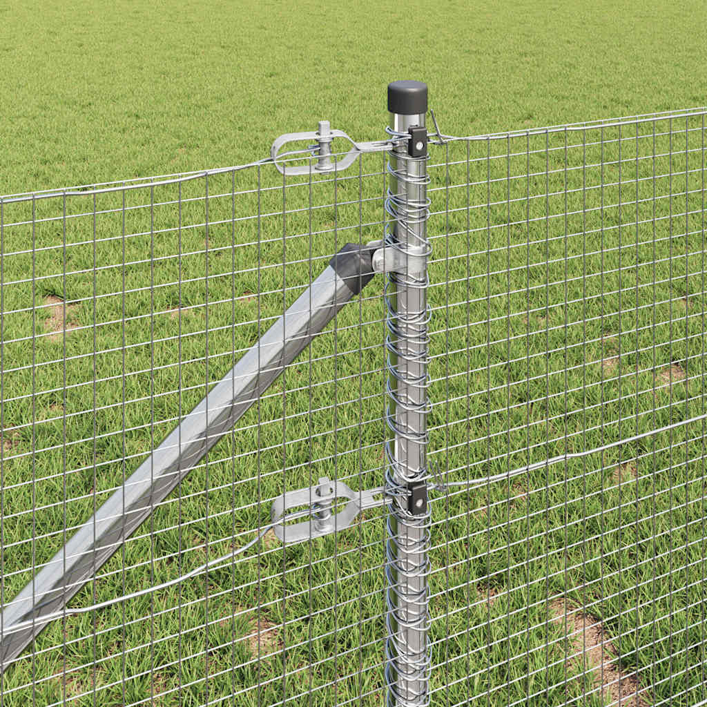 Stängselstolpe Silver 25 x 0,6 m (19 x 19 mm nät) Stål