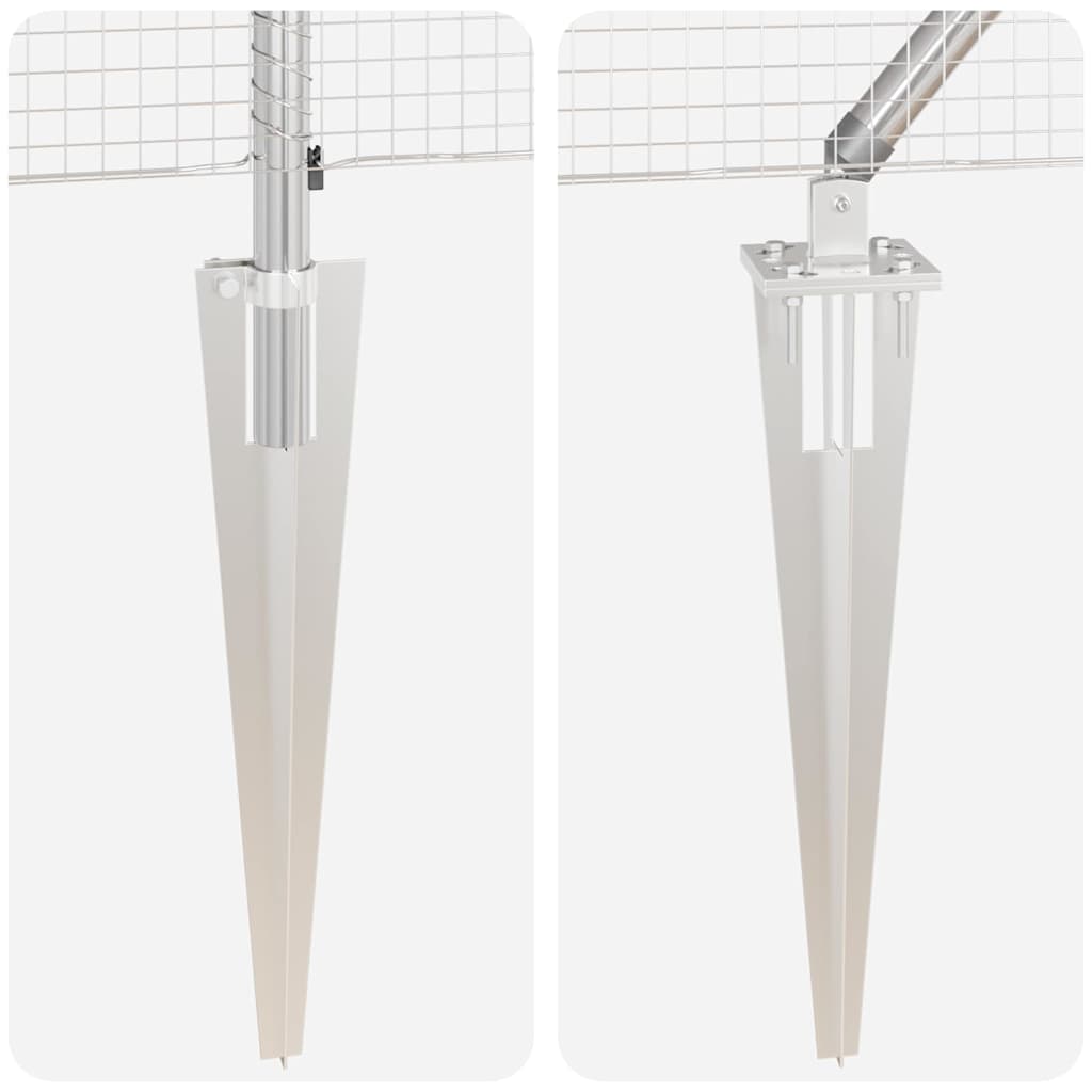 Stängselstolpe Silver 25 x 1,4 m (19 x 19 mm nät) Stål