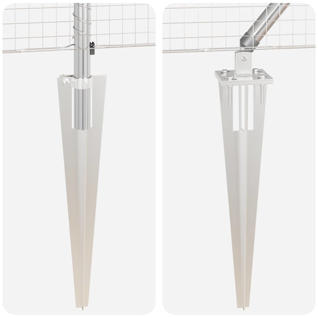 Stängselstolpe Silver 25 x 1,4 m (25 x 25 mm nät) Stål