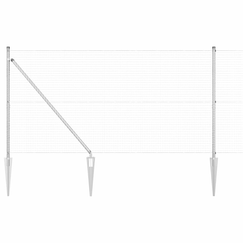 Stängselstolpe Silver 25 x 1,4 m (25 x 25 mm nät) Stål