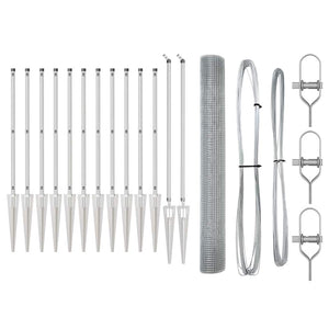 Stängselstolpe Silver 25 x 1,4 m (25 x 25 mm nät) Stål