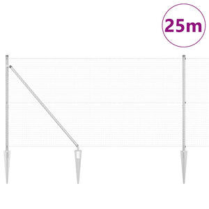 Stängselstolpe Silver 25 x 1,4 m (25 x 25 mm nät) Stål