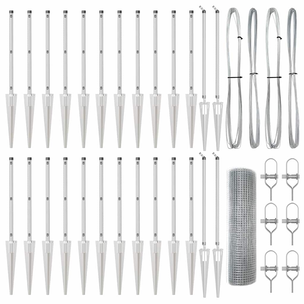 Stängselstolpe Silver 50 x 0,4 m (12 x 12 mm mesh) Stål