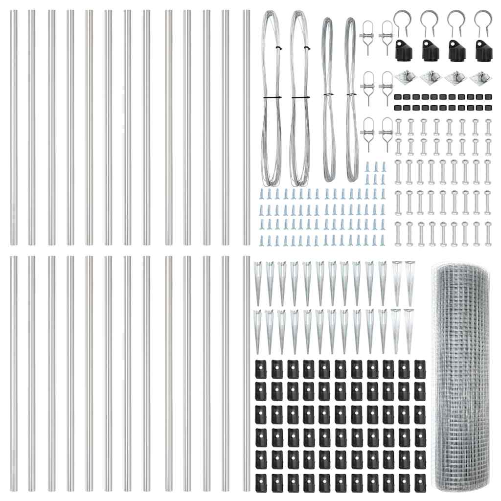 Stängselstolpe Silver 50 x 0,4 m (12 x 12 mm mesh) Stål