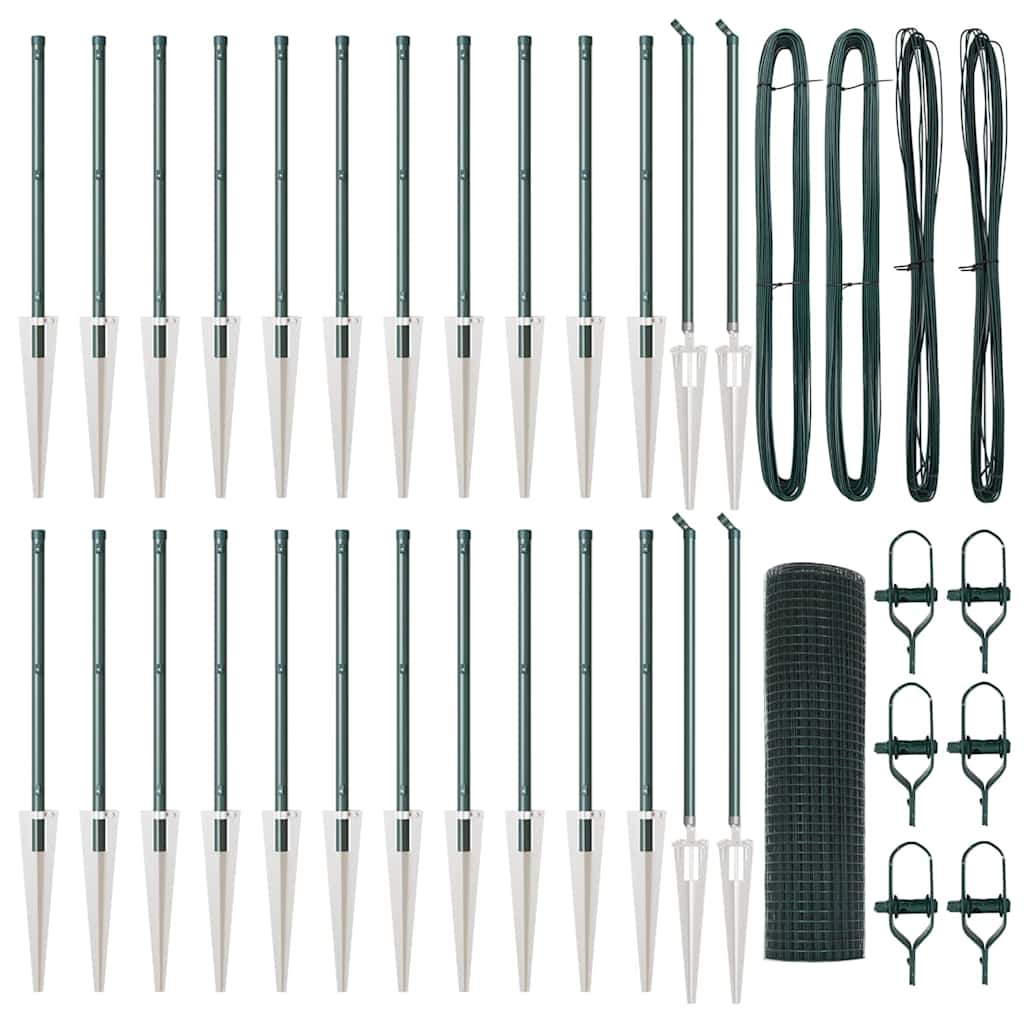 Stängselstolpe Grön 50 x 0,6 m (25 x 25 mm nät) Stål och PVC