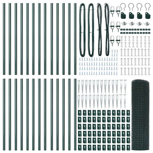 Stängselstolpe Grön 50 x 0,6 m (25 x 25 mm nät) Stål och PVC