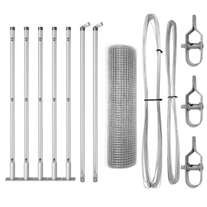 Stängselstolpe Silver 10 x 0,6 m (19 x 19 mm nät) Stål