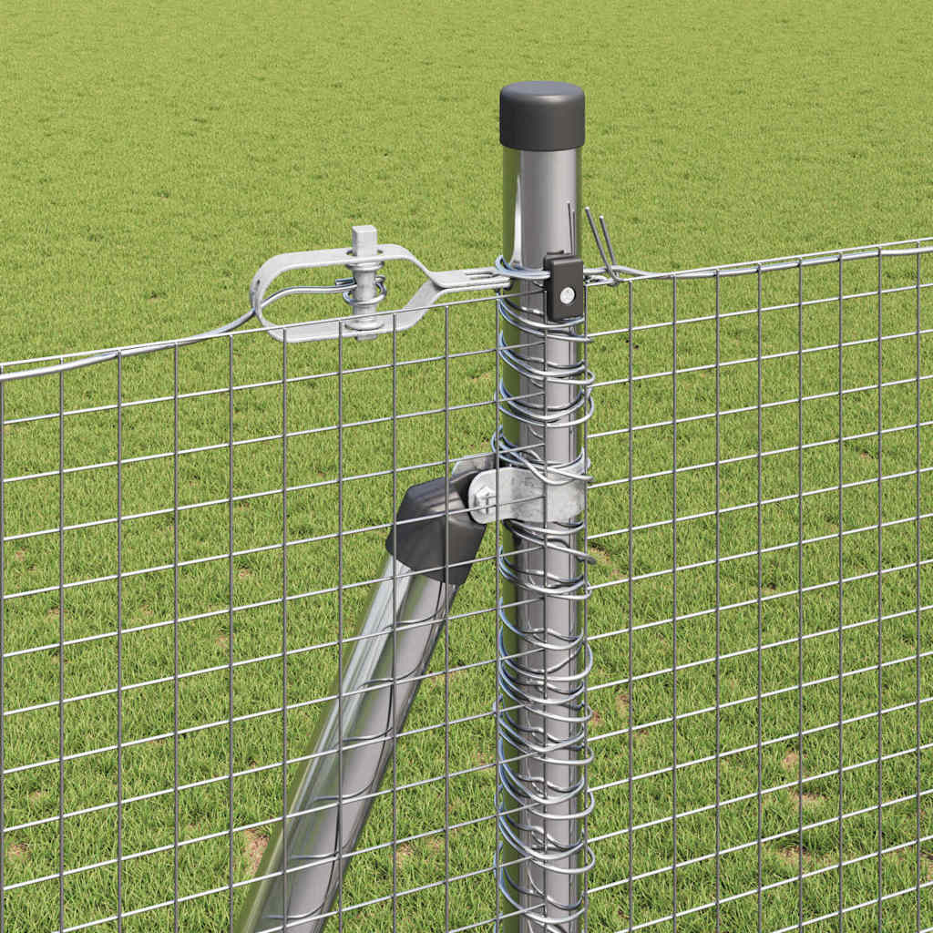 Stängselstolpe Silver 10 x 1,4 m (19 x 19 mm nät) Stål