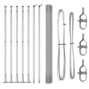 Stängselstolpe Silver 10 x 1,4 m (19 x 19 mm nät) Stål