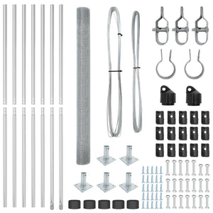 Stängselstolpe Silver 10 x 1,6 m (25 x 25 mm nät) Stål