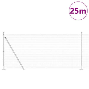 Stängselstolpe Silver 25 x 0,8 m (19 x 19 mm nät) Stål
