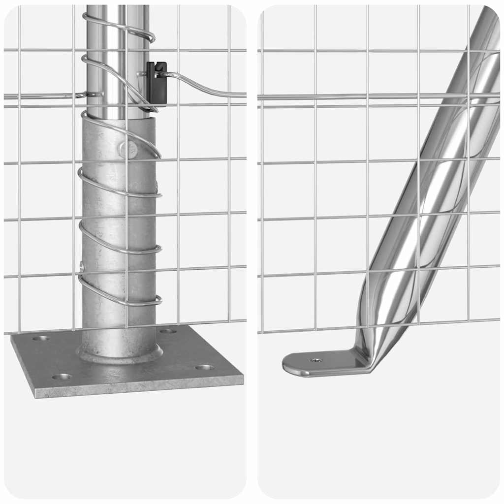 Stängselstolpe Silver 25 x 1,5 m (25 x 25 mm nät) Stål