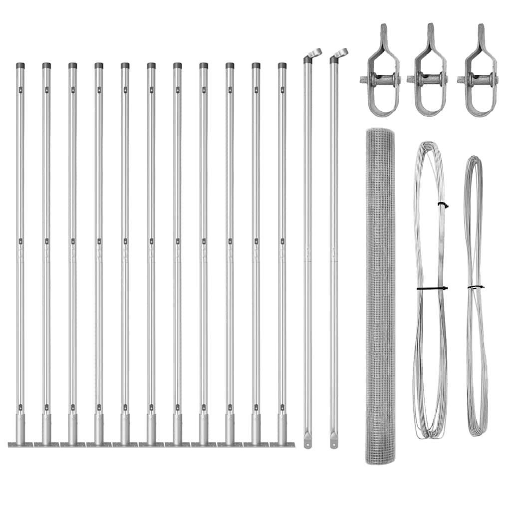 Stängselstolpe Silver 25 x 1,5 m (25 x 25 mm nät) Stål