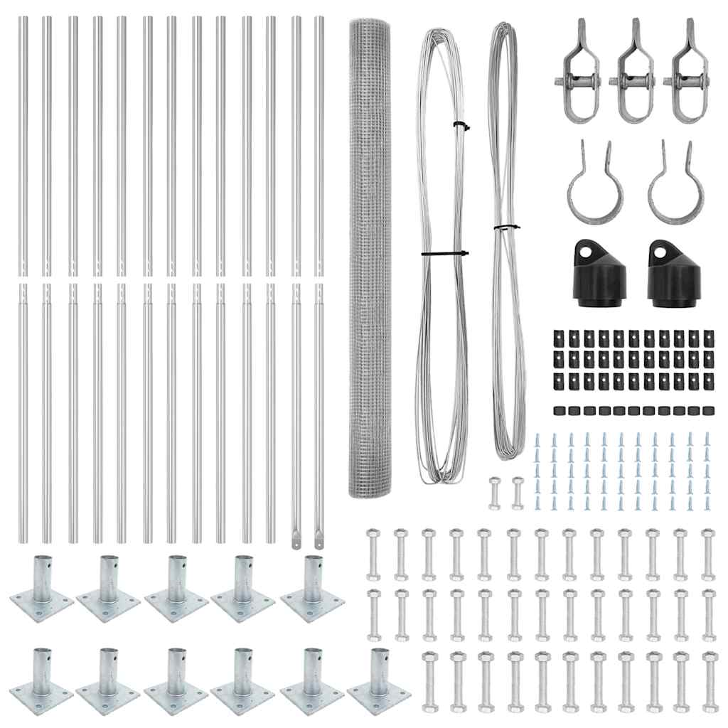 Stängselstolpe Silver 25 x 1,5 m (25 x 25 mm nät) Stål
