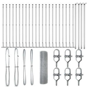 Stängselstolpe Silver 50 x 0,8 m (12 x 12 mm nät) Stål