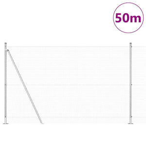Stängselstolpe Silver 50 x 1,4 m (25 x 25 mm nät) Stål