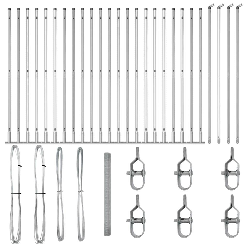 Stängselstolpe Silver 50 x 1,5 m (16 x 16 mm nät) Stål