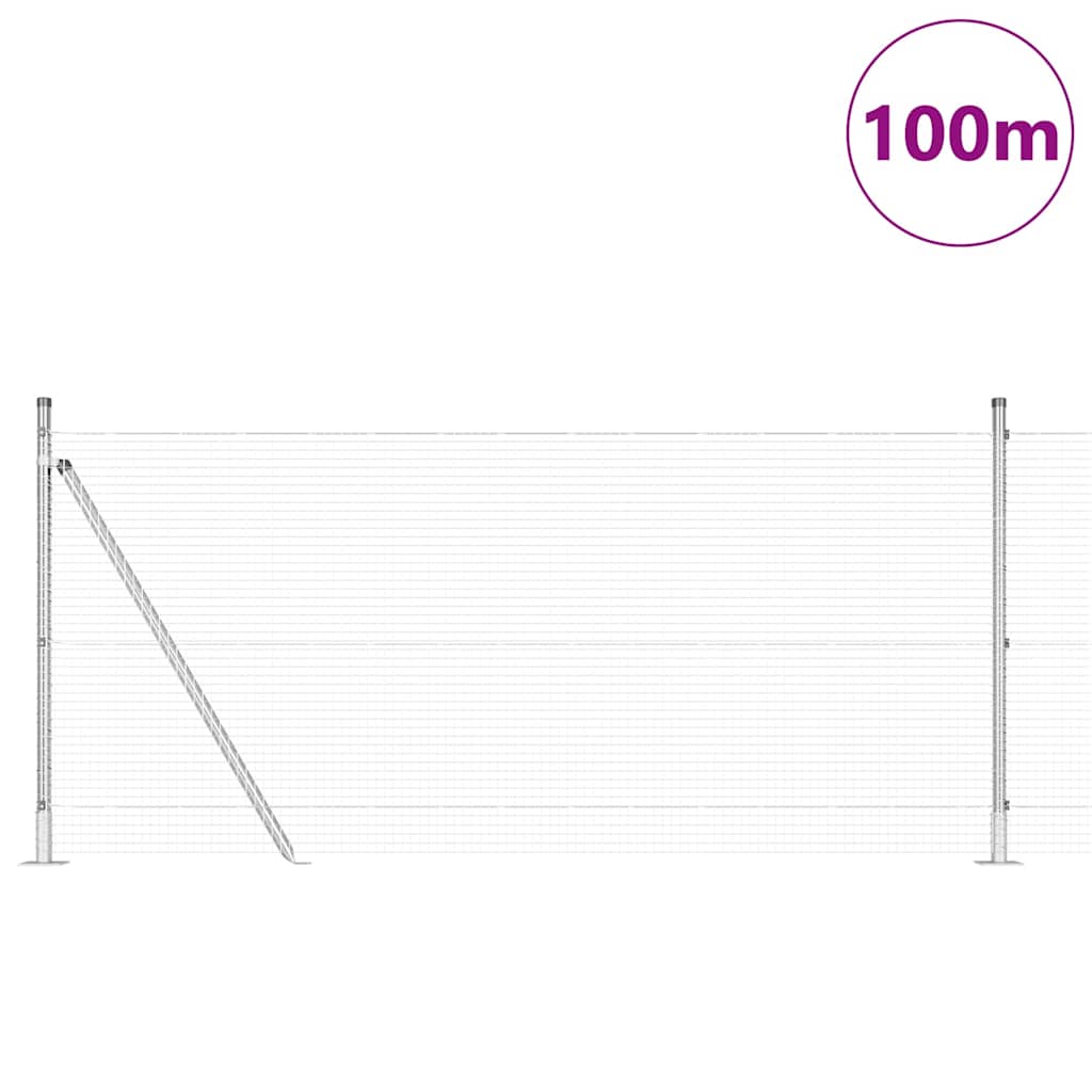 Stängselstolpe Silver 100 x 0,8 m (16 x 16 mm nät) Stål