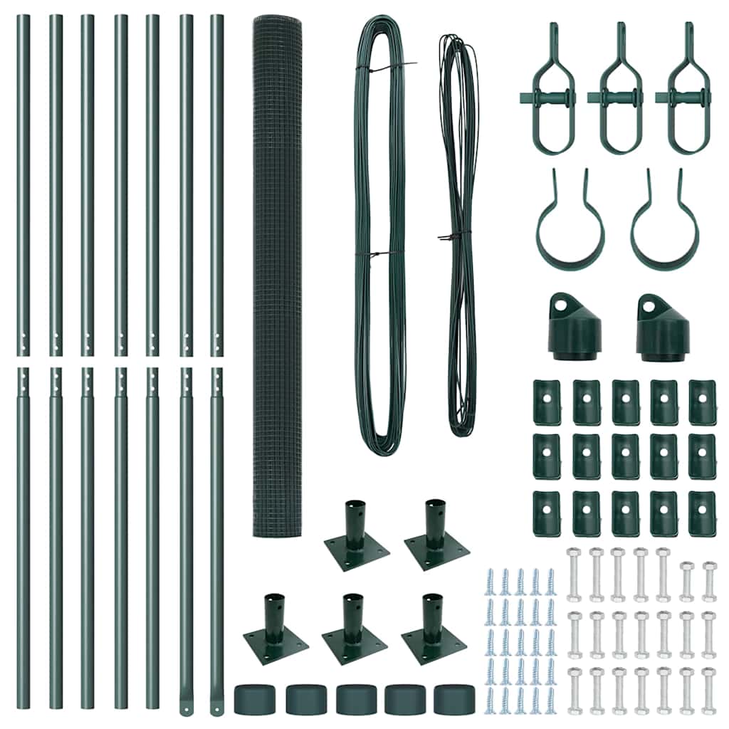 Stängselstolpe Grön 10 x 1,6 m (16 x 16 mm nät) Stål och PVC