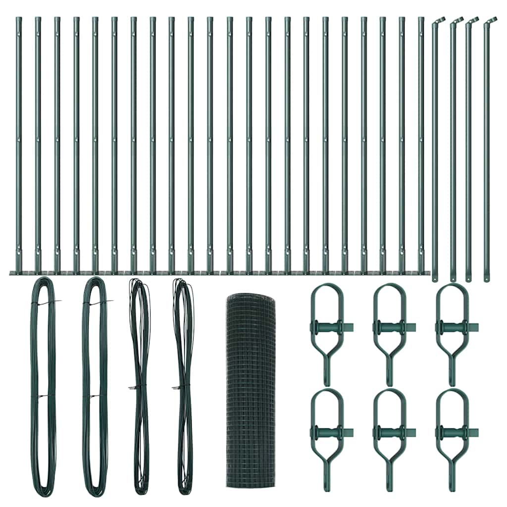 Stängselstolpe Grön 50 x 0,6 m (12 x 12 mm nät) Stål och PVC