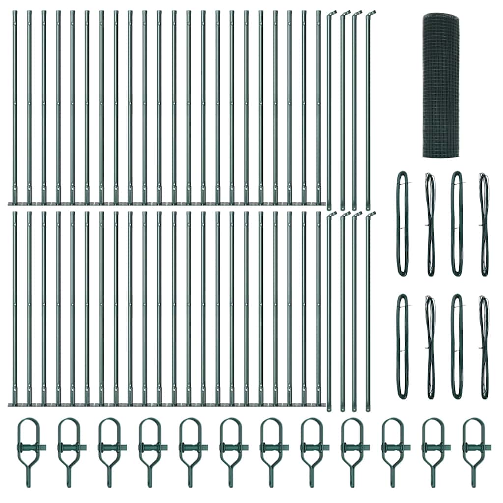 Stängselstolpe Grön 100 x 0,4 m (19 x 19 mm nät) Stål och PVC