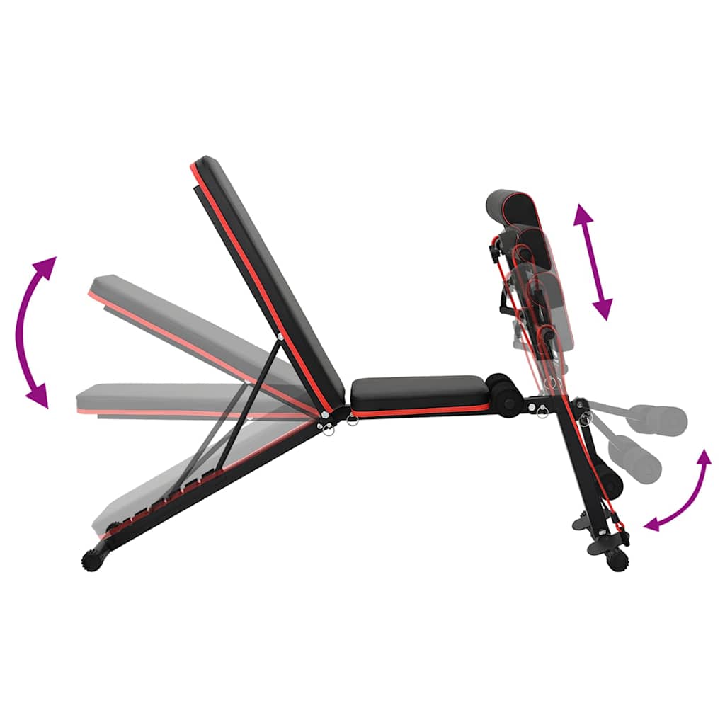 Vikbänk Svart 132 x 54 x 100 cm Stål