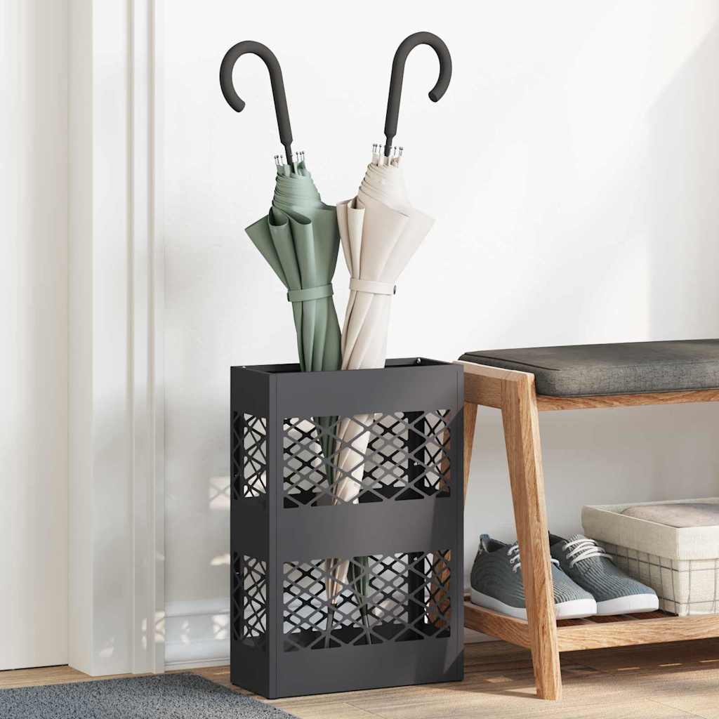 Regn Paraplyställ Svart 28 x 12 x 41 cm Stål