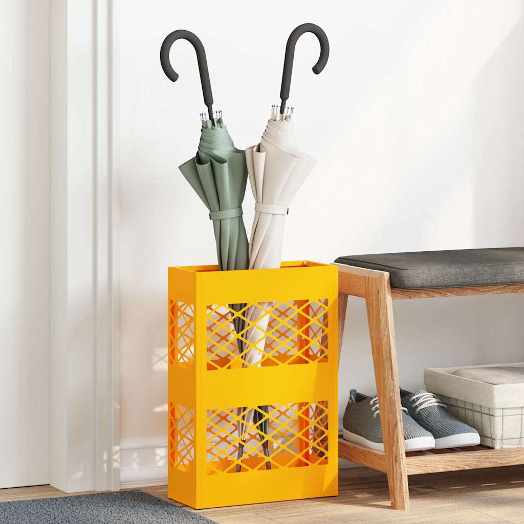 Regn Paraplyställ Senapsgul 28 x 12 x 41 cm Stål