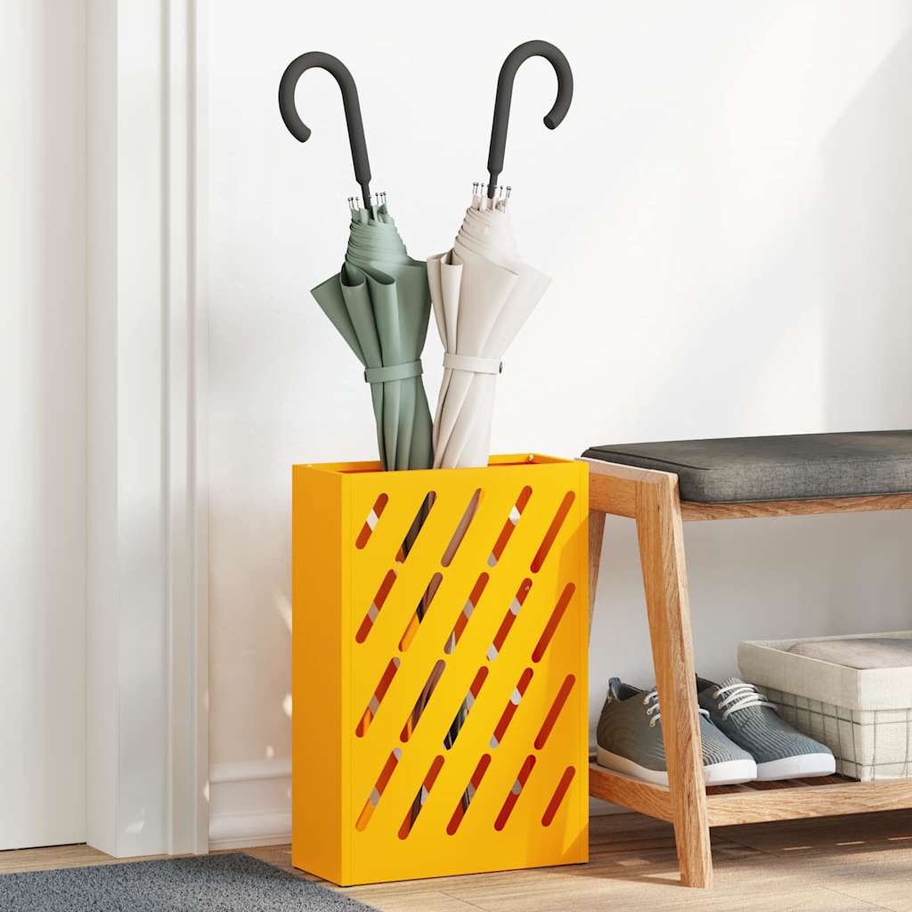Regn Paraplyställ Senapsgul 28 x 12 x 41 cm Stål