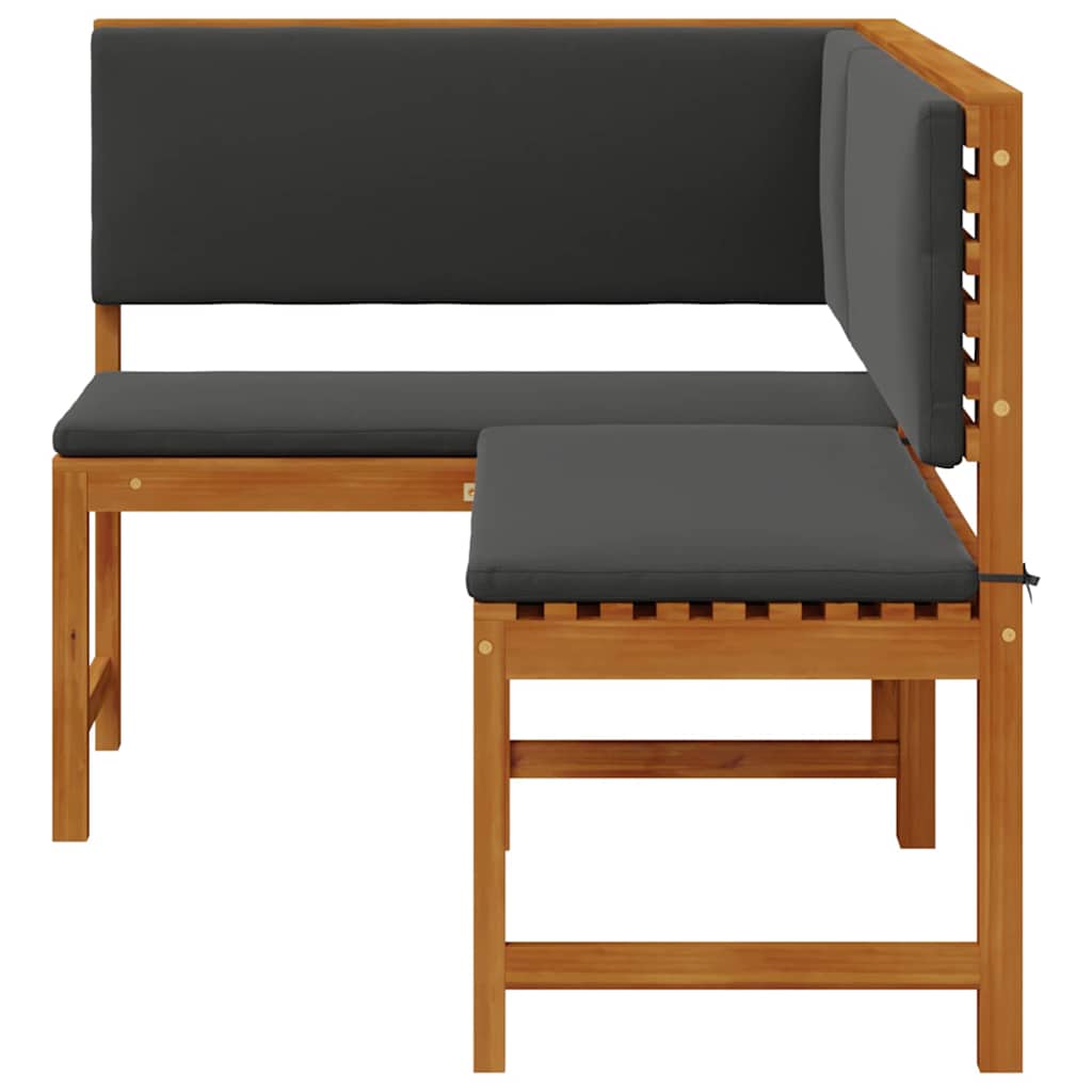 Trädgård Stol med kudde Brun 140 x 100 x 91cm Massivt akaciaträ