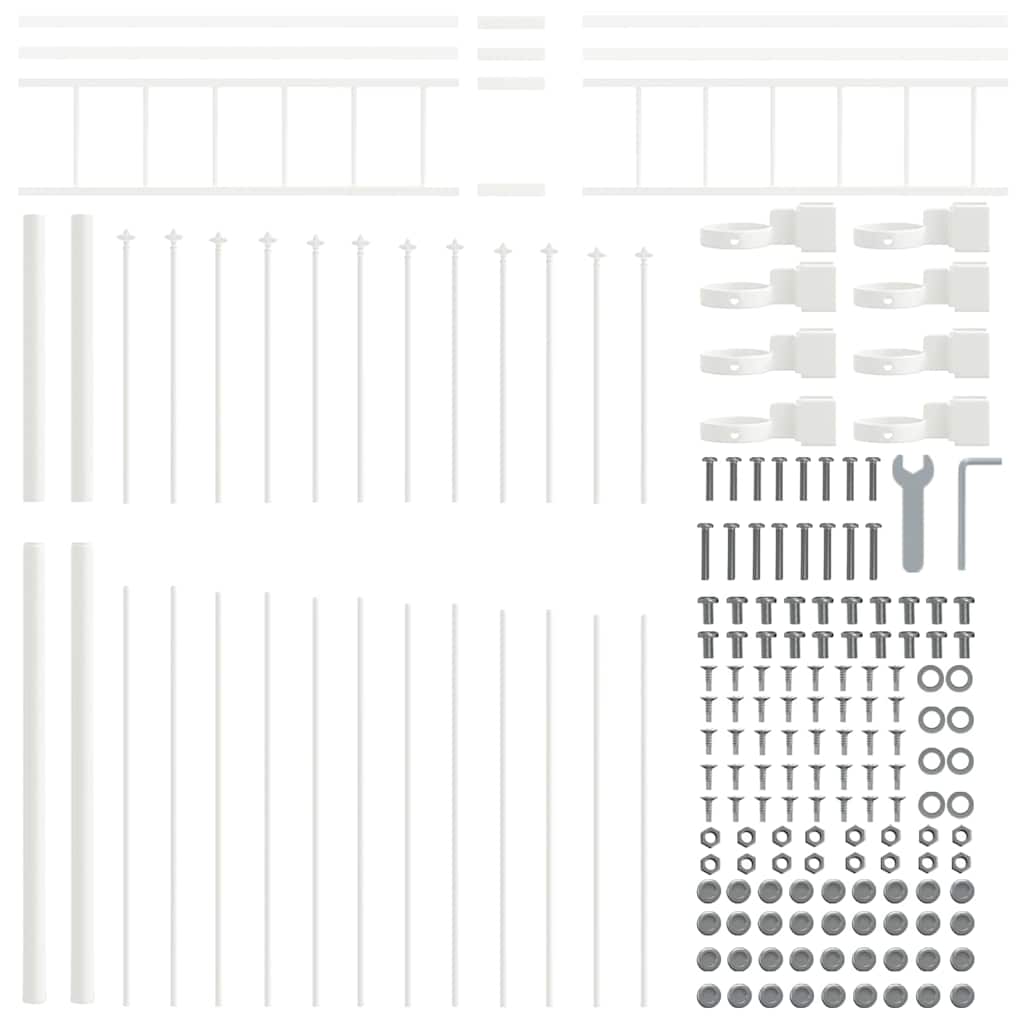 Trädgårdsstängsel Vit 170 x 225 cm Pulverlackerat stål