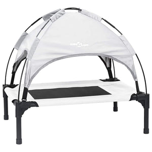 Hundsäng Silvergrå m Stål