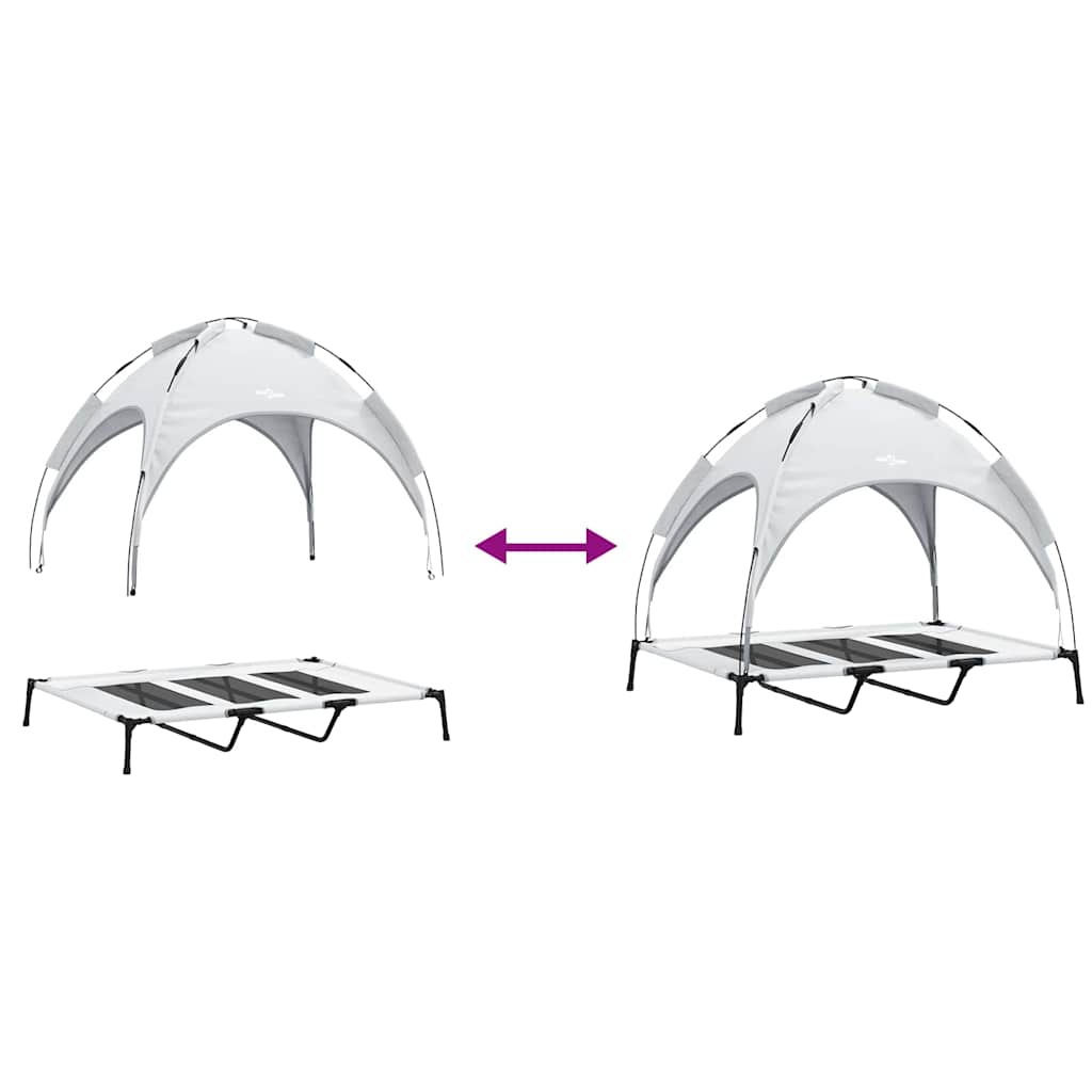 Hundsäng Silvergrå 122 x 93 x 106,5 cm Stål