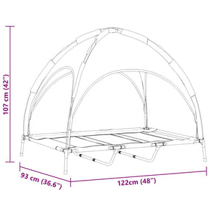 Hundsäng Silvergrå 122 x 93 x 106,5 cm Stål
