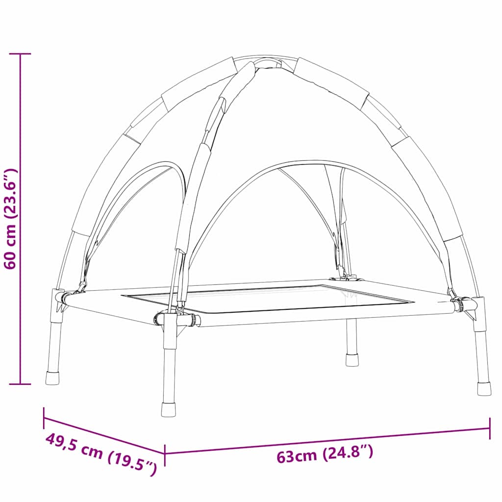 Hundsäng Brun 63 x 49,5 x 60 cm Stål