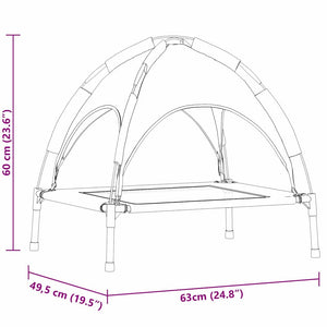 Hundsäng Brun 63 x 49,5 x 60 cm Stål