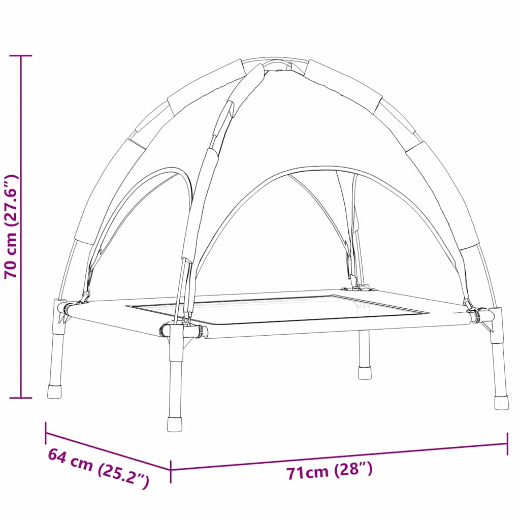 Hundsäng Mörkblå 71 x 64 x 71 cm Stål