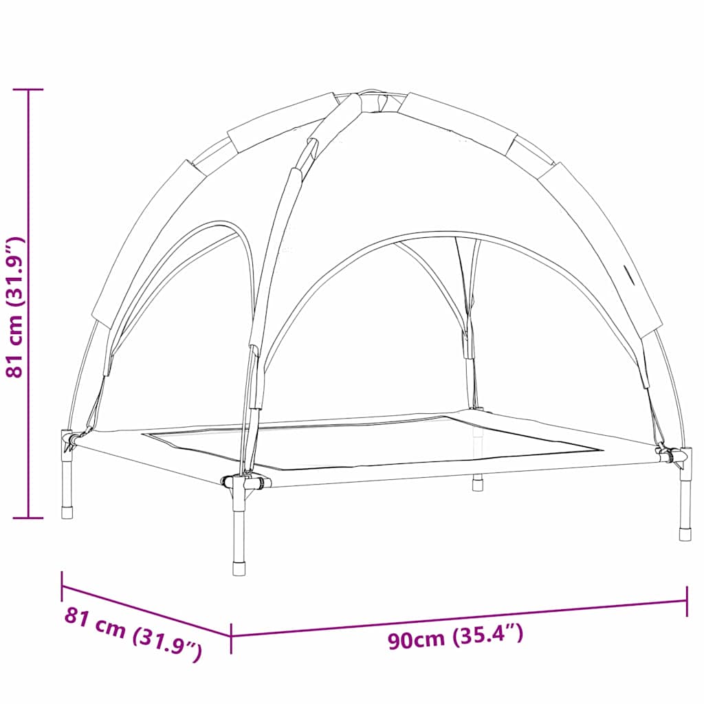 Hundsäng Mörkblå 90 x 81 x 80,5 cm Stål